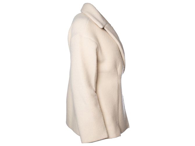 The Row, Azzedina beiger Wolljacke mit verdecktem Verschluss - Ansicht 4