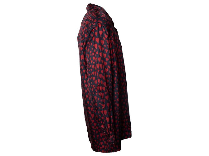 Ami, Camisa con estampado de corazón rojo Negro Roja - vista 4
