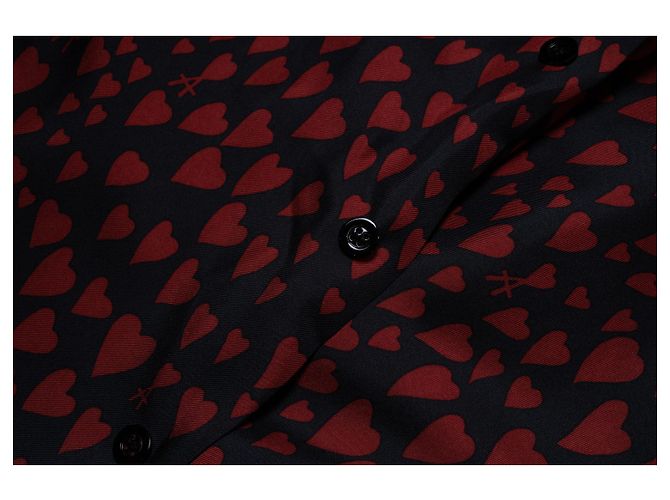 Ami, Camisa con estampado de corazón rojo Negro Roja - vista 6