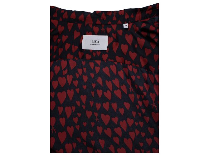 Ami, Camisa con estampado de corazón rojo Negro Roja - vista 7