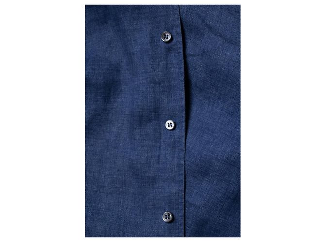 Brioni, Camicia in lino blu - vista 7