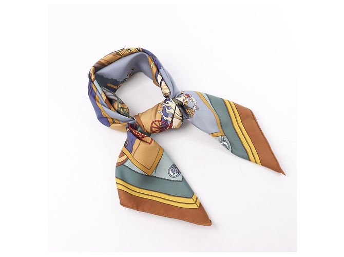 Foulard in seta 100% Hermès Carré 90 "Carrozza e cappello" in Marrone - vista 14