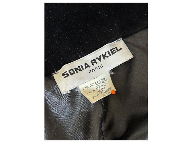 Abrigo de invierno de terciopelo negro Sonia Rykiel - vista 10