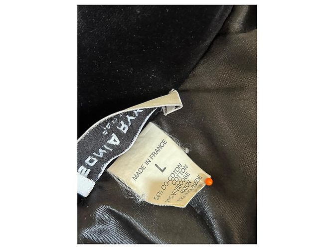Abrigo de invierno de terciopelo negro Sonia Rykiel - vista 11