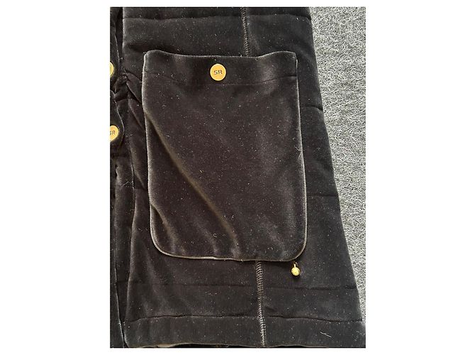 Abrigo de invierno de terciopelo negro Sonia Rykiel - vista 18