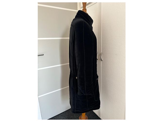 Abrigo de invierno de terciopelo negro Sonia Rykiel - vista 2