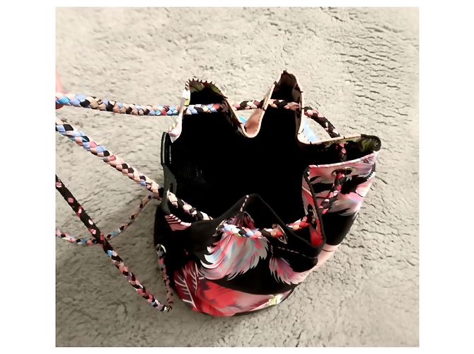 Mochila Hermès de cuero y seda multicolor - vista 10