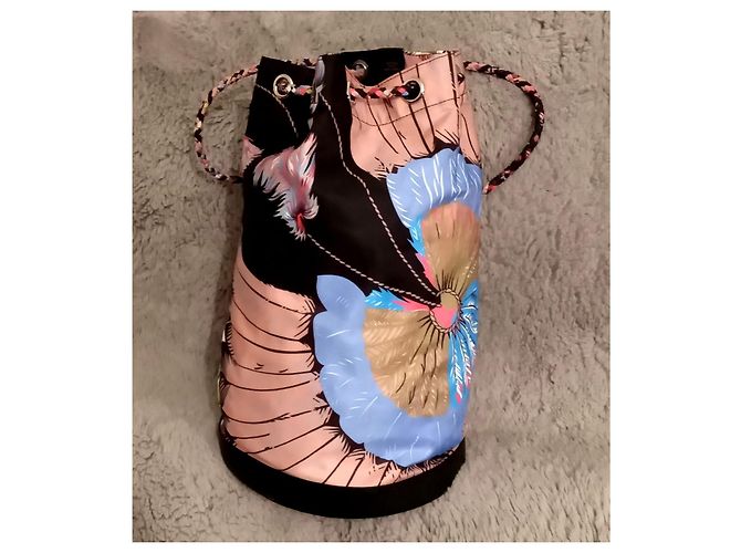 Mochila Hermès de cuero y seda multicolor - vista 2