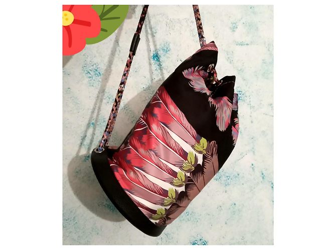 Mochila Hermès de cuero y seda multicolor - vista 5