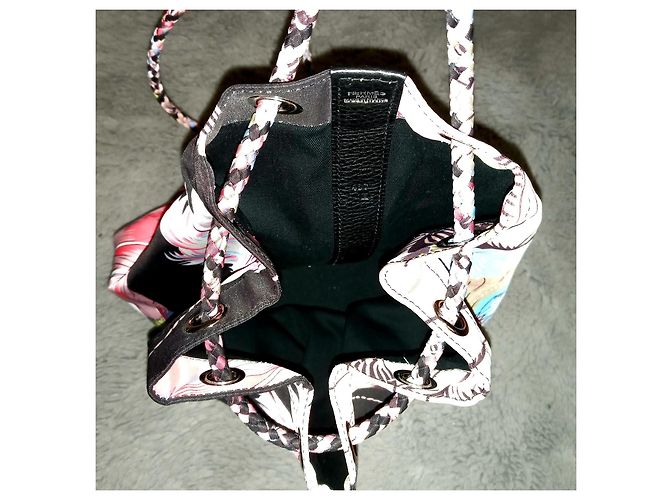 Mochila Hermès de cuero y seda multicolor - vista 6