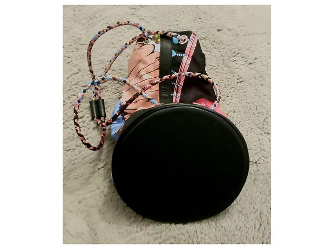Mochila Hermès de cuero y seda multicolor - vista 8