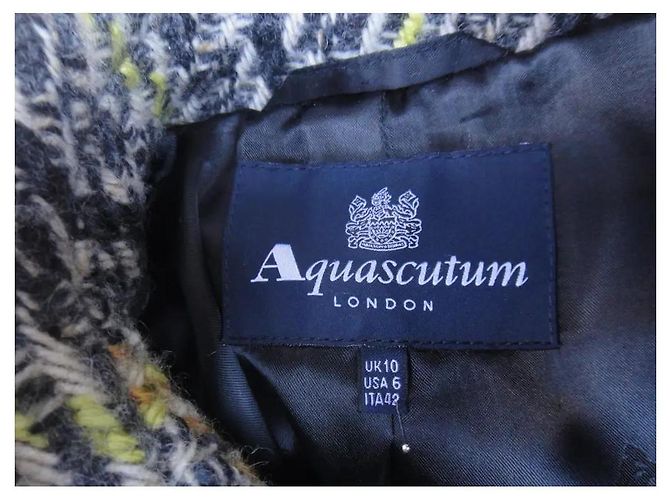 Abrigo Duffle Coat Aquascutum de tweed gris - vista 2