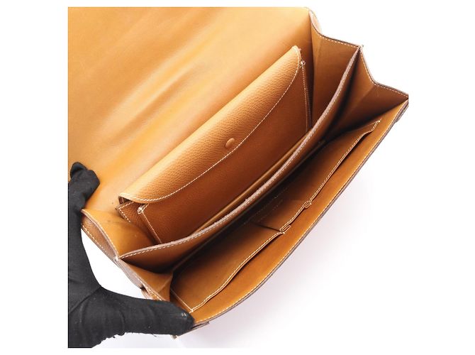 Borsa a mano Hermès Piano Marrone - vista 3
