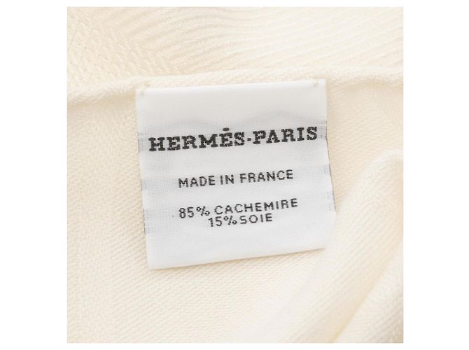 Bufanda de seda y cachemira New Libris de Hermès Blanco - vista 2