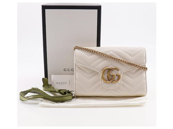 Cartera/Clutch Gucci GG Marmont con cadena Blanco - vista 16