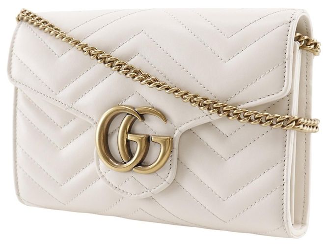 Cartera/Clutch Gucci GG Marmont con cadena Blanco - vista 2