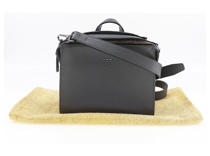 Fendi Mini Messenger Leder 2-in-1 Tasche Grau - Ansicht 10