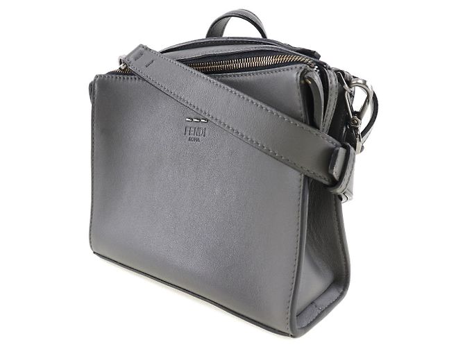 Fendi Mini Messenger Leder 2-in-1 Tasche Grau - Ansicht 2