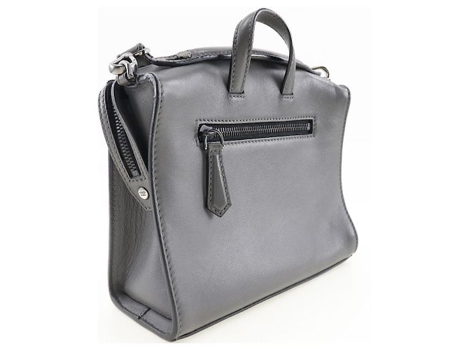 Fendi Mini Messenger Leder 2-in-1 Tasche Grau - Ansicht 3