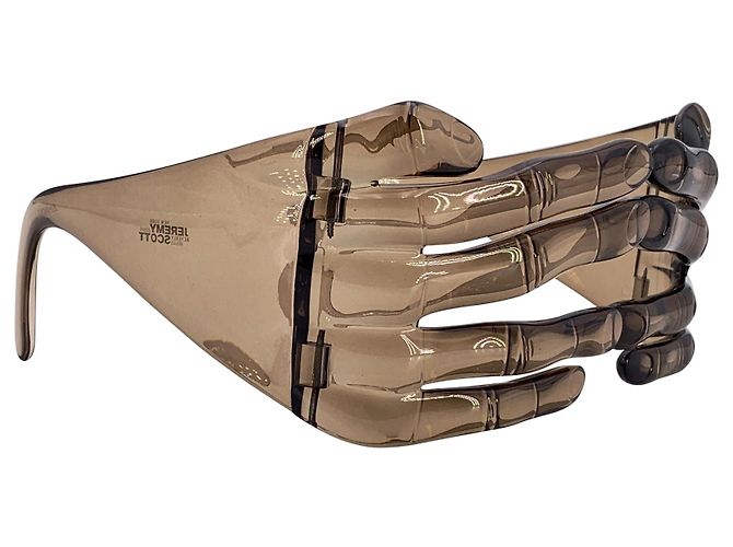 Jeremy Scott Gafas de sol claras marrones JS/HANDS/2 de Linda Farrow Castaño - vista 2