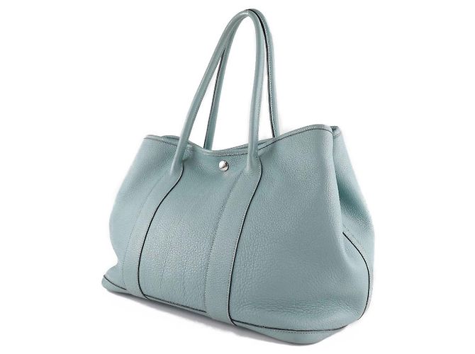 Borsa Tote Hermès Garden Party PM in Negonda Blu - vista 2