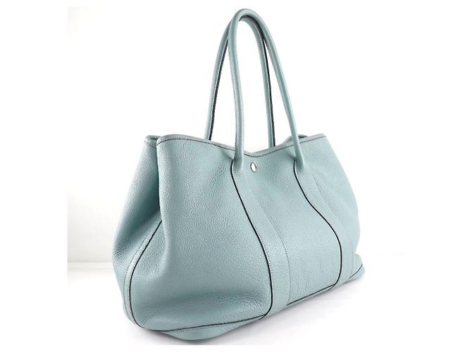 Borsa Tote Hermès Garden Party PM in Negonda Blu - vista 3
