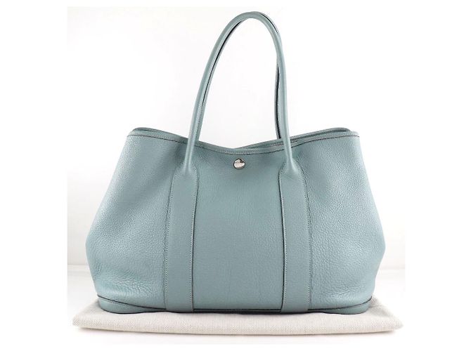 Borsa Tote Hermès Garden Party PM in Negonda Blu - vista 7