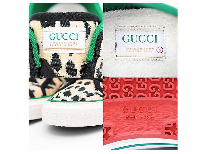 Sneaker in shearling goffrato Gucci GG Giallo - vista 10