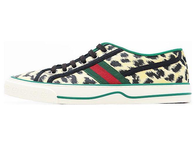 Sneaker in shearling goffrato Gucci GG Giallo - vista 4