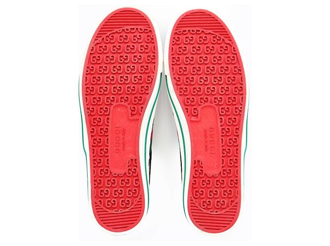 Sneaker in shearling goffrato Gucci GG Giallo - vista 8