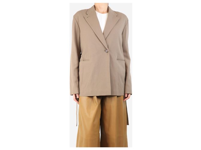 Autre Marque Taupe Wollmischung Jacke mit Gürtel - Größe UK 10 Braun - Ansicht 3