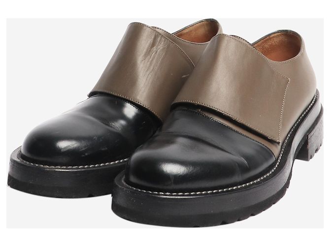 Marni Scarpe in pelle con strap in velcro marroni e nere - taglia EU 40 Marrone - vista 2
