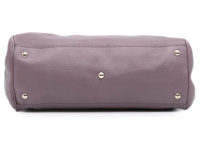 Bamboo Borsa shopper media in pelle di vitello viola con bambù Gucci Porpora - vista 3