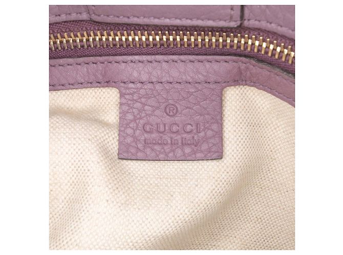 Bamboo Borsa shopper media in pelle di vitello viola con bambù Gucci Porpora - vista 5