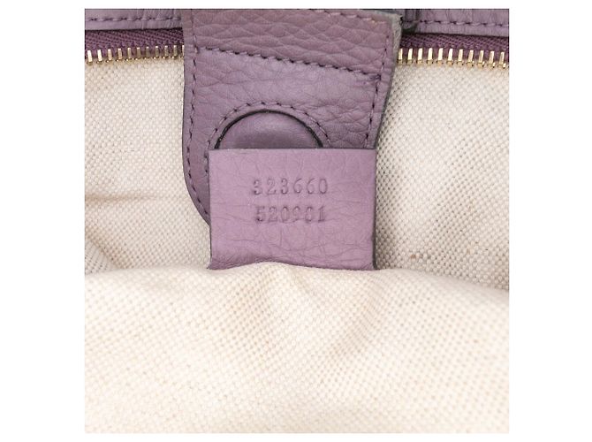 Bamboo Borsa shopper media in pelle di vitello viola con bambù Gucci Porpora - vista 6