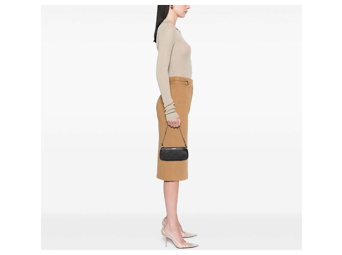 Bolso de Hombro de Denim Negro Gucci con Web - vista 11