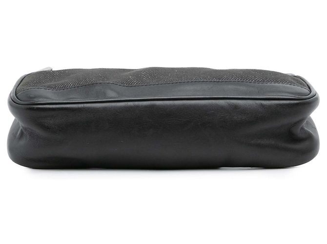 Bolso de Hombro de Denim Negro Gucci con Web - vista 3