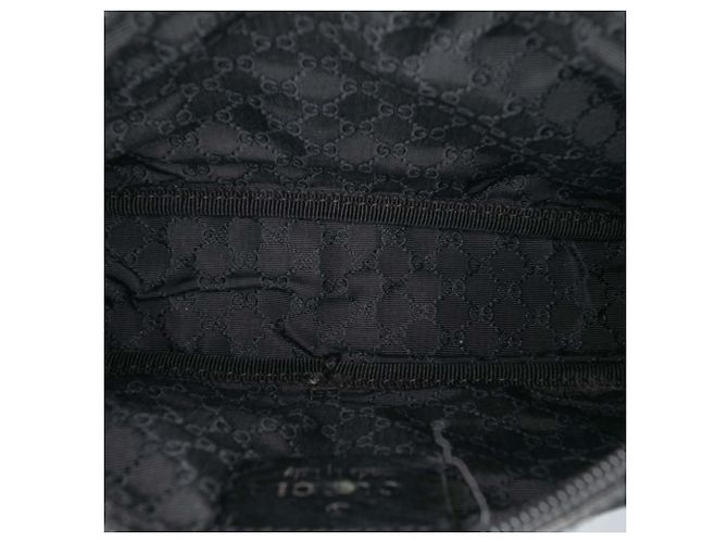Bolso de Hombro de Denim Negro Gucci con Web - vista 4