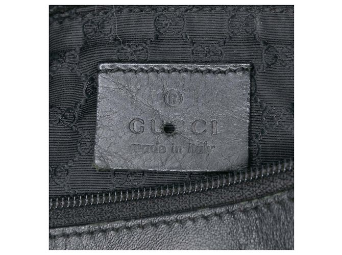 Bolso de Hombro de Denim Negro Gucci con Web - vista 5