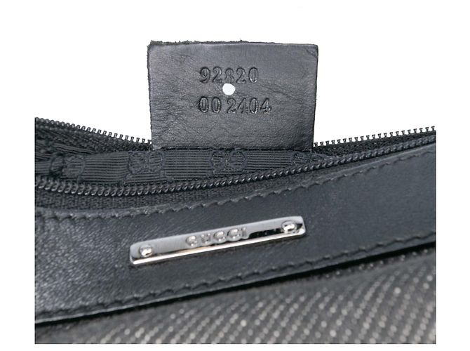 Bolso de Hombro de Denim Negro Gucci con Web - vista 6