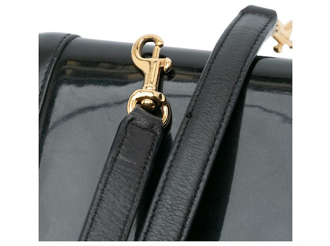 Jour Borsa Satchel Nano in Vernice Nera di Saint Laurent Nero - vista 10