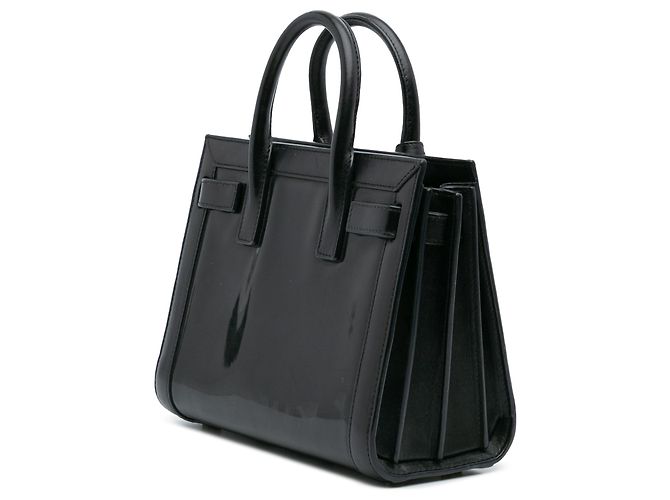 Jour Borsa Satchel Nano in Vernice Nera di Saint Laurent Nero - vista 2