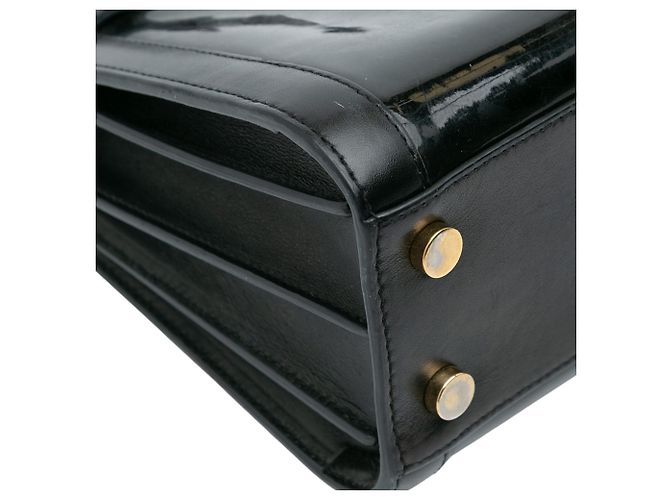 Jour Borsa Satchel Nano in Vernice Nera di Saint Laurent Nero - vista 7