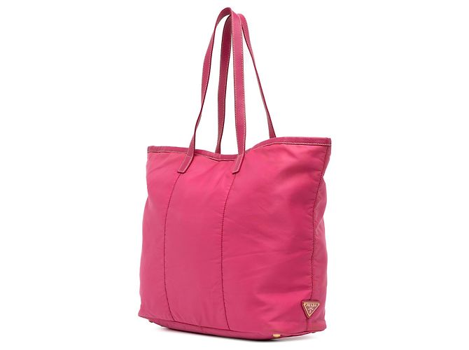 Prada Pink Tessuto Canapa Logo Tote - Ansicht 2