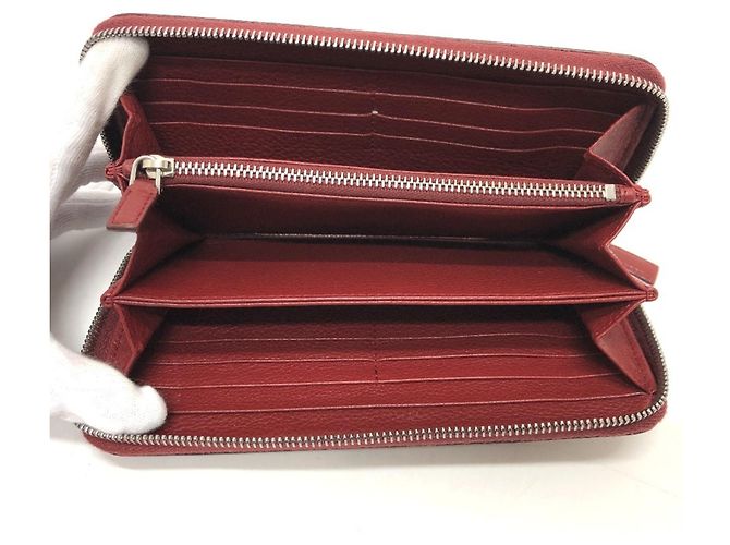 Portafoglio bi-fold in pelle rossa Prada Rosso - vista 9