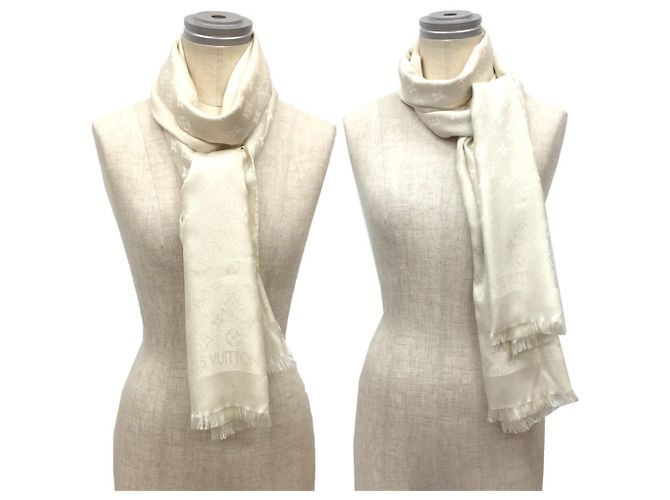 Graceful Stola Monogramma Shimmer Louis Vuitton Bianco Crudo - vista 2