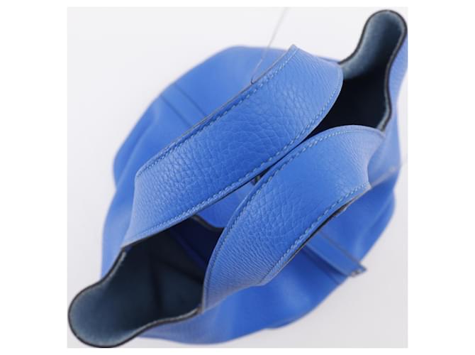 Borsa Hermès Picotin Lock MM Blu - vista 8