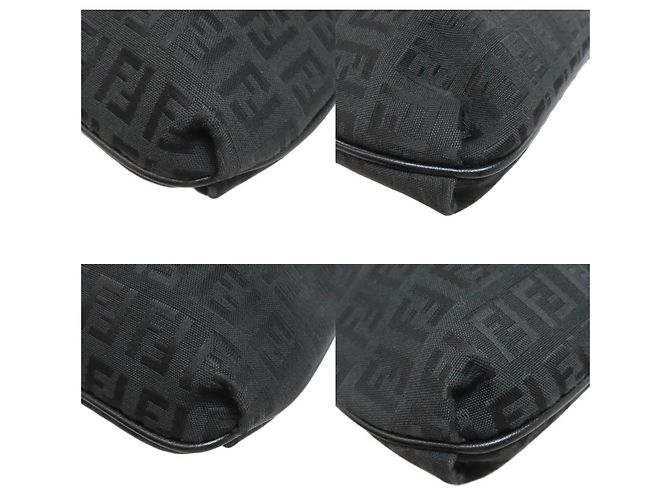 Fendi Zucca-Muster Canvas Schultertasche Schwarz - Ansicht 10