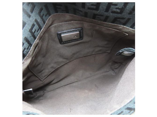Fendi Zucca-Muster Canvas Schultertasche Schwarz - Ansicht 5