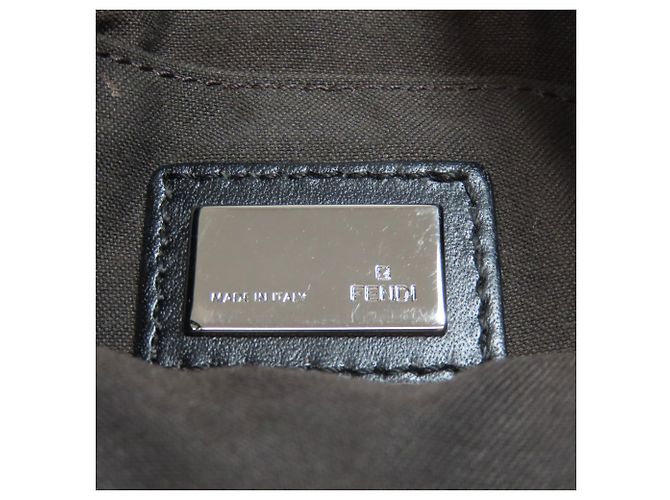 Fendi Zucca-Muster Canvas Schultertasche Schwarz - Ansicht 6